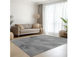 Tappeto Antracite In Morbida E Vellutata Pelliccia Di Coniglio Con Una Morbida Lucentezza Dimensioni - 120 X 170 Cm