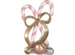 Clayre & Eef Decorazione Natalizia Figura Bastoncino Di Zucchero 19X14X30 Cm Plastica Rosa