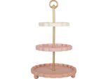 Clayre & Eef Etagere Ø 30X50 Cm Metallo Rosa
