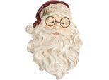 Clayre & Eef Decorazione Murale Babbo Natale 23X5X31 Cm Poliresina Bianca