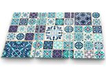 Piastra Di Copertura Del Piano Cottura Piastra Di Copertura Del Piano Cottura In Ceramica 3 Pezzi 90X52 Mosaico Blu