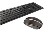 Cherry Dw 9100 Slim - Set Tastiera E Mouse - Senza Fili - 2,4 Ghz, Bluetooth 4.2 - Pan-Nordic - Nero/Bronzo (JD-9100P