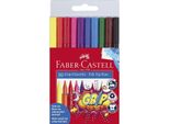 Faber-Castell 155310 Pennarello Con Punta In Fibra Grip, Confezione Da 10 Colori Assortiti