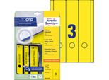Avery Zweckform® L4755-20 L4755-20 Etichette Per Cartelle - Larghe/Lunghe, (A4 - 20 Fogli) 60 Pezzi, Giallo