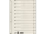 Leitz 1654-00-85 Divisori A4 Extra Larghi In Cartone Kraft 200G/Mq Grigio