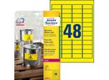 Avery Zweckform L6103 - Etichette Adesive Permanenti In Poliestere Resistenti All'acqua - Giallo - 45,7 X 21,2 Mm - 960 Etichette (20 Fogli X 48) (L6103-20)