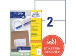 Avery Zweckform 3655 - Etiketten - Weiß - 148 X 210 Mm - 400 Etikett(En) (200 Bogen X 2) (3655-200)