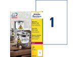 Avery Durable Heavy Duty L4775 - Poliestere - Adesivo Permanente - Bianco - 210 X 297 Mm 100 Etichette (100 Fogli X 1) Etichette (L4775-100)