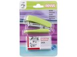 Novus® 020-1909 Mini Cucitrice + Punti Metallici - 12 Fogli, Verde Chiaro