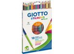 Giotto F25720000 Matite Colorate Stilnovo Bicolore - Confezione Da 18 Pezzi