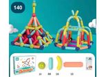 Set Di Costruzioni Magnetiche 140 Pezzi - Bastoncini Magnetici