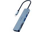 Coolbox Minidock C61, Cablato, Usb 3.2 Gen 1 (3.1 Gen 1) Type-C, 100 W, Grigio, Microsd (Transflash), Sd, 4K Ultra Hd