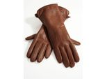 Lederhandschuhe HEINE, Damen, Gr. 7, braun (cognac), Handschuhe Handschuh