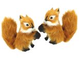 Dekofigur I.Ge.A. "Tierfigur Mini EichhöRnchen", Braun, B:5Cm H:10Cm, Polyester, Dekofiguren, 2Er Set Aus Kunstfell Statue Ornamente Pelz PlüSchtier Waldtier