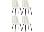 CLP 4Er Set EsszimmerstüHle Antibes Stoff Farbe:Creme