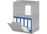 Contenitore Per Archivi Elba Tric, A4, Grigio-Bianco, Robusto Cartone Ondulato Dimensioni: (L)455 X (P)355 X (H)320 Mm (83426)