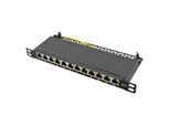Logilink Professional NP0069 Pannello Patch Logilink 10" Cat.6A, 12 Porte, Nero, 0,5 U"