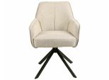 Sedia Da Pranzo Girevole Zaria - Nero / Beige