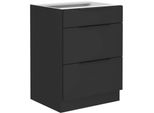 Mobiletto Con Cassetti Inferiore Saju - Larghezza 60 Cm, Nero