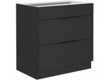 Mobiletto Con Cassetti Inferiore Saju - Larghezza 80 Cm, Nero
