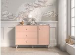 Cassettiera Combinata Per Bambini Olivia - Beige / Rosa