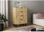 Cassettiera A Cassetti Sitive Slim - Rovere Artigianale / Nero