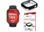 Displex 02131, Pellicola Protettiva, Smart Watch, Nero, Apple, Apple Watch 9/8/7 (45 Mm), Policarbonato (Pc), Vetro Temperato