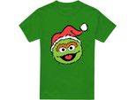 Sesame Street - Maglietta Unisex Uomo/Donna, Disegno Natalizio TV21846 (Xxl) (Verde Irlandese)