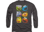 Sesame Street - Maglietta Unisex Uomo/Donna, Manica Lunga TV21233 (Xl) (Carbone)