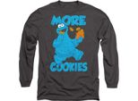 Sesame Street - Maglietta "More Cookies"" Per Uomo/Donna Unisex, Manica Lunga TV21237 (Xl) (Carbone)"