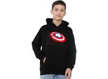 Captain America - Felpa Con Cappuccio "First Avenger"" Per Bambini, Pullover TV22745 (128) (Nero)"