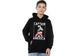 Capitan America - Felpa Con Cappuccio Per Bambini, Pullover TV22671 (116) (Nero)
