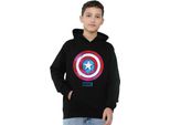 Capitan America - Felpa Con Cappuccio Per Bambini, Pullover TV22663 (152-158) (Nero)