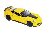 Chevrolet Corvette Z06 2017 Modello Di Auto In Metallo Con Motore A Strappo Giocattolo Auto Giocattolo Welly 23 (Giallo)