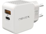 Nevox Usb Pd Type C + Usb Qc 3.0 LadegeräT 30 Watt Weiß (2009)