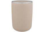 Kosmetikeimer WENKO Agropoli, beige, B:19cm H:27cm T:19cm, Kunststoff, Mülleimer, Kosmetikeimer, mit Schwingdeckel, 5,5 Liter