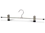 Kleiderbügel MAWA Clip K D, schwarz, B:40cm H:10cm T:0,7cm, Stahl, Kunststoff, Kleiderbügel, mit Klammern