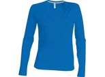 Kariban T-Shirt Donna A Maniche Lunghe Con Scollo A V
