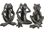 Gilde Figur, Frosch, "Randy"", Kunstharz, Braun, , 3 StüCk Wie Abgebildet, B. 10 Cm, H. 15 Cm 37633"