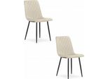 Valora Turin Sedia Beige Velvet X2 - Elegante Coppia Di Sedie Beige