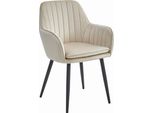 Sedia Valora Lugo In Velluto Beige Con Gambe Nere X1 | Sedia Singola Beige Con Gambe Nere Per Angoli Accoglienti