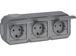Legrand Plexo New Apwg 069743L Schuko-Steckdose 3Fach IP44 Grau 5 (069743L)
