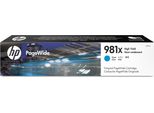 Original Hp Pagewide Enterprise Color Flow Mfp 586 F (L0R09A / 981X) Druckerpatrone Cyan