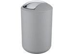 Kosmetikeimer WENKO Brasil, grau, B:19,5cm H:31cm T:19,5cm, Kunststoff, Mülleimer, Kosmetikeimer, 6,5 Liter