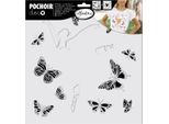 Set Di Stencil Aladine Craft 28X28 Cm Ballerina E Farfalle
