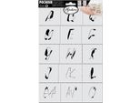Set Di Stencil Aladine Alfabeto 20X30 Cm - Stencil Creativo Per Bambini