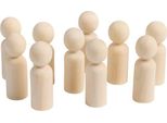 Eduplay 370126 Persone E Animali In Legno, Grande Ø 2,8 X 9 Cm (Confezione Da 10)