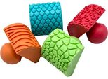 Eduplay 370022 Timbro A Dondolo Per Bambini Con Motivi Di Pelle E Pelliccia Di Animali, In Gomma, 6 X 5 X 5 Cm, Multicolore, 4 Pezzi (1 Set)