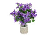 Kunstblume I.Ge.A. "Glockenblumen-Strauß In Vase", Lila (Violett), B:24Cm H:36Cm L:20Cm, Polyester, Kunstpflanzen, Sternblumen Blumen Dekoblumen KüNstlich Bouquet Blumenstrauß