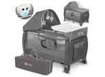 Lionelo Sven Plus 2In1 Box Letto Per Bambini Fino A 15 Kg Fasciatoio Pareti Laterali Ariose Con Ingresso Laterale - Grigio